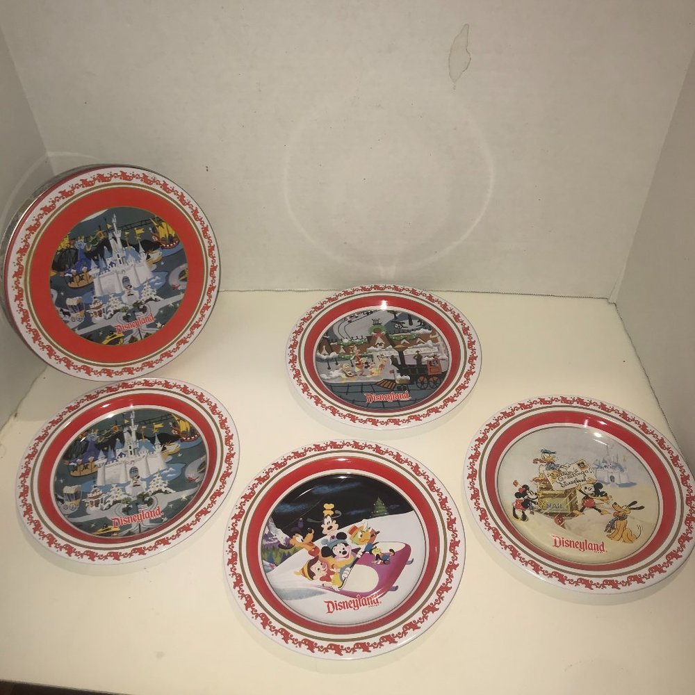 Disneyland Tin Plates and Tin Container NEW
